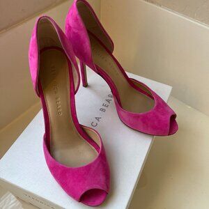 Women's Veronica Beard , Gadot, Pink Peep-Toe Heels. Size 8